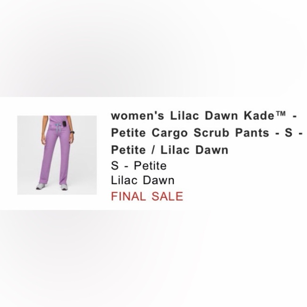 Figs Lilac Dawn Petite Cargo Scrub Pants